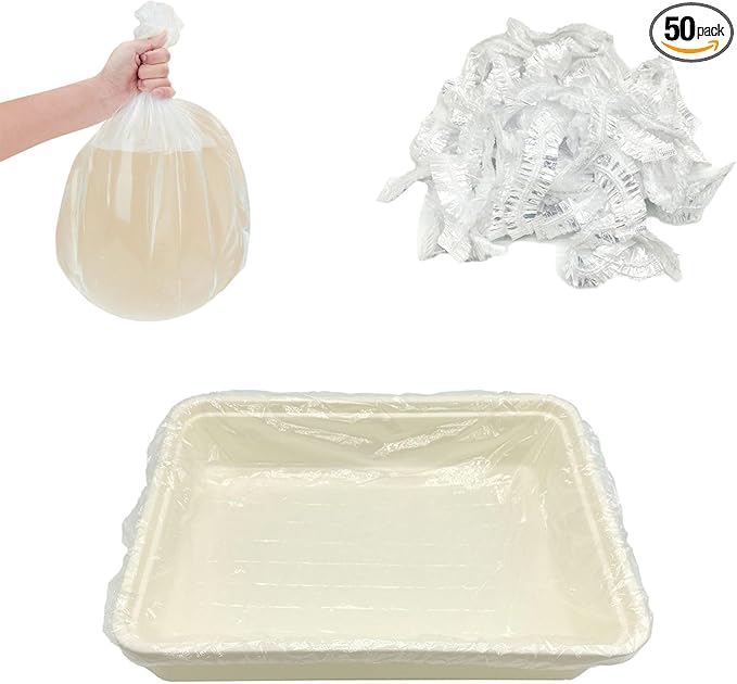 Disposable Small Animal Cage Liners, Rabbit Litter Box Lines Pet Tray Liner Bags Guinea Pig Cage Toilet Plastic Film for Bird Hamster Chinchilla Hedgehog (50 PCS, 23'')