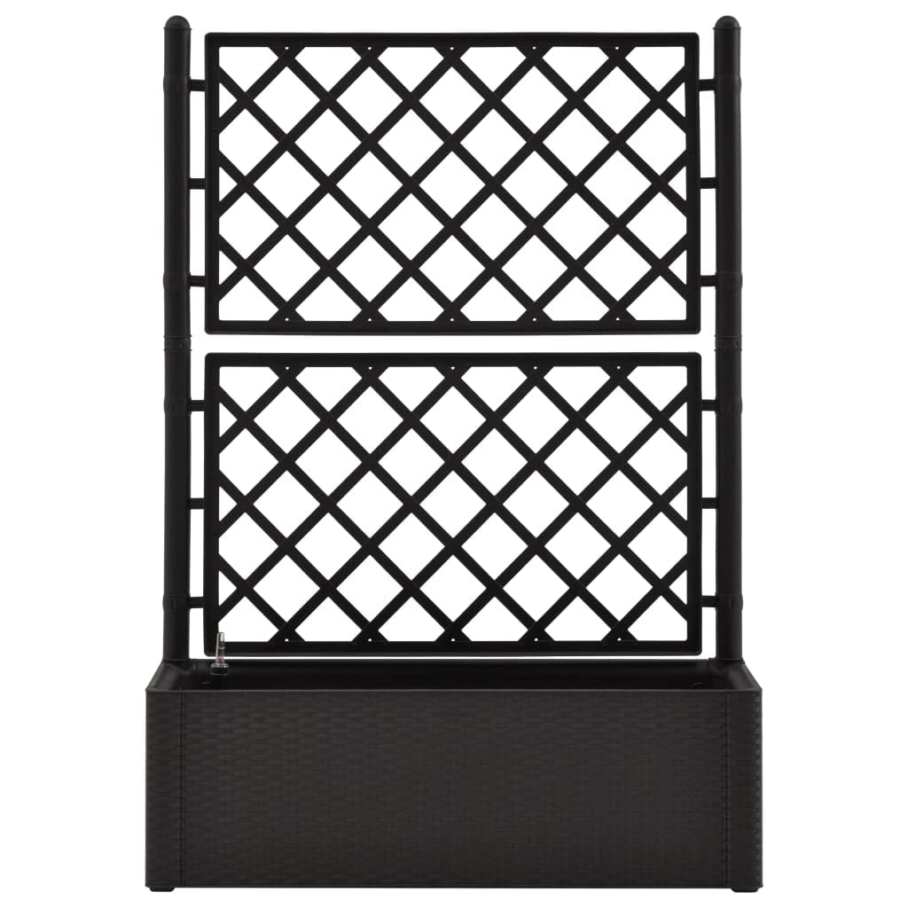 MNISDFL Metal Garden Planter Crop Bed Garden Planters Outdoor Planters Garden Raised Bed with Trellis and Self Watering System Anthracite Raised Flower beds for Growing Vegetables and Flowers