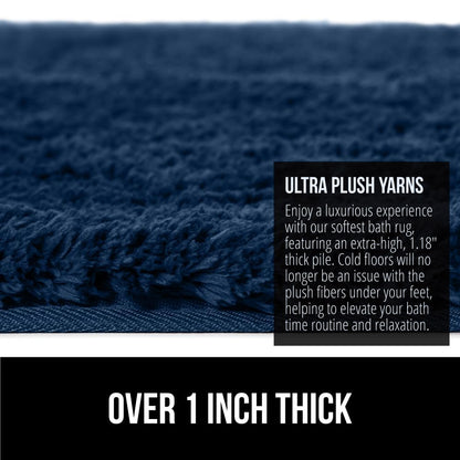GORILLA GRIP Bathroom Rugs, Ultra Soft Absorbent Mat, Thick Plush Bath Rug, Machine Washable, Microfiber Quick Dry, Mats for Shower, Bathtub and Floor, Home Decor Accessories, 24x17, Navy Blue