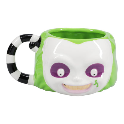 Paladone Beetlejuice Face Shaped Mug - Officially Licensed Merchandise Gift for Retro Horror Movie Fans, Extra Large 3D Ceramic Drinkware, 80's Movie Collectors Cup, 650ml (21 fl oz)