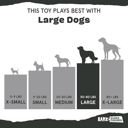 Barkbox Tug Measure Durable Dog Toy, Perfect for Strong Chewers and Interactive Play - Large