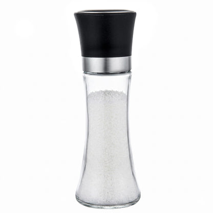 Restaurantware Vetri 6.3 Ounce Pepper Shaker, 1 Salt Shaker - Included Lid Cover, Clear Finish, Glass Spice Shaker, Refillable, Dishwashable