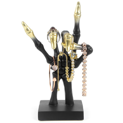 Mrlikale Gothic Skeleton Hand Form Jewelry Display Stand, Bracelet Watch Jewelry Ring Holder for Jewelry Room Home Decorations, Black(A)