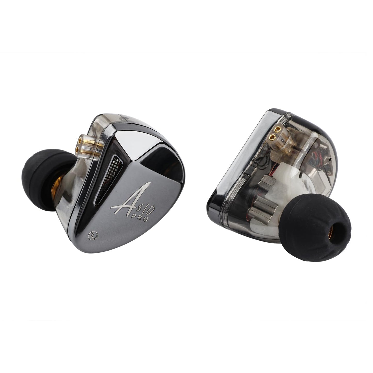 Linsoul x KZ AS10 PRO 5BA Wired Earbuds, HiFi in-Ear Earphones with Mirror Polygon Faceplate, 2 Pin Detachable Cable for Audiophile (with Mic)