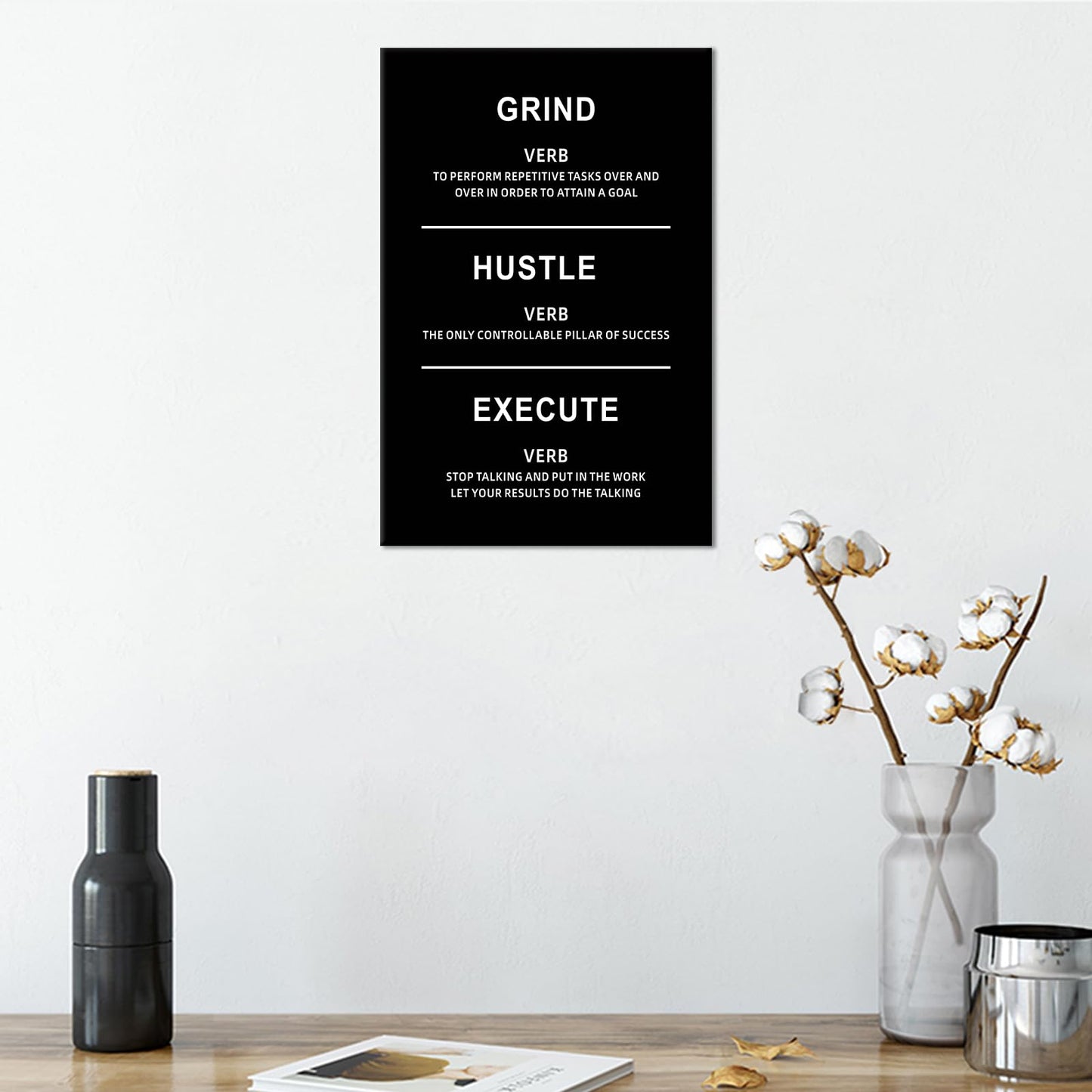 Motivational Canvas Wall Decor for Office Inspirational Entrepreneur Quote Picture Painting Positive Affirmations Wall Art Poster Print for Living Room Bedroom Artwork Ready To Hang [12''W x 18''H]