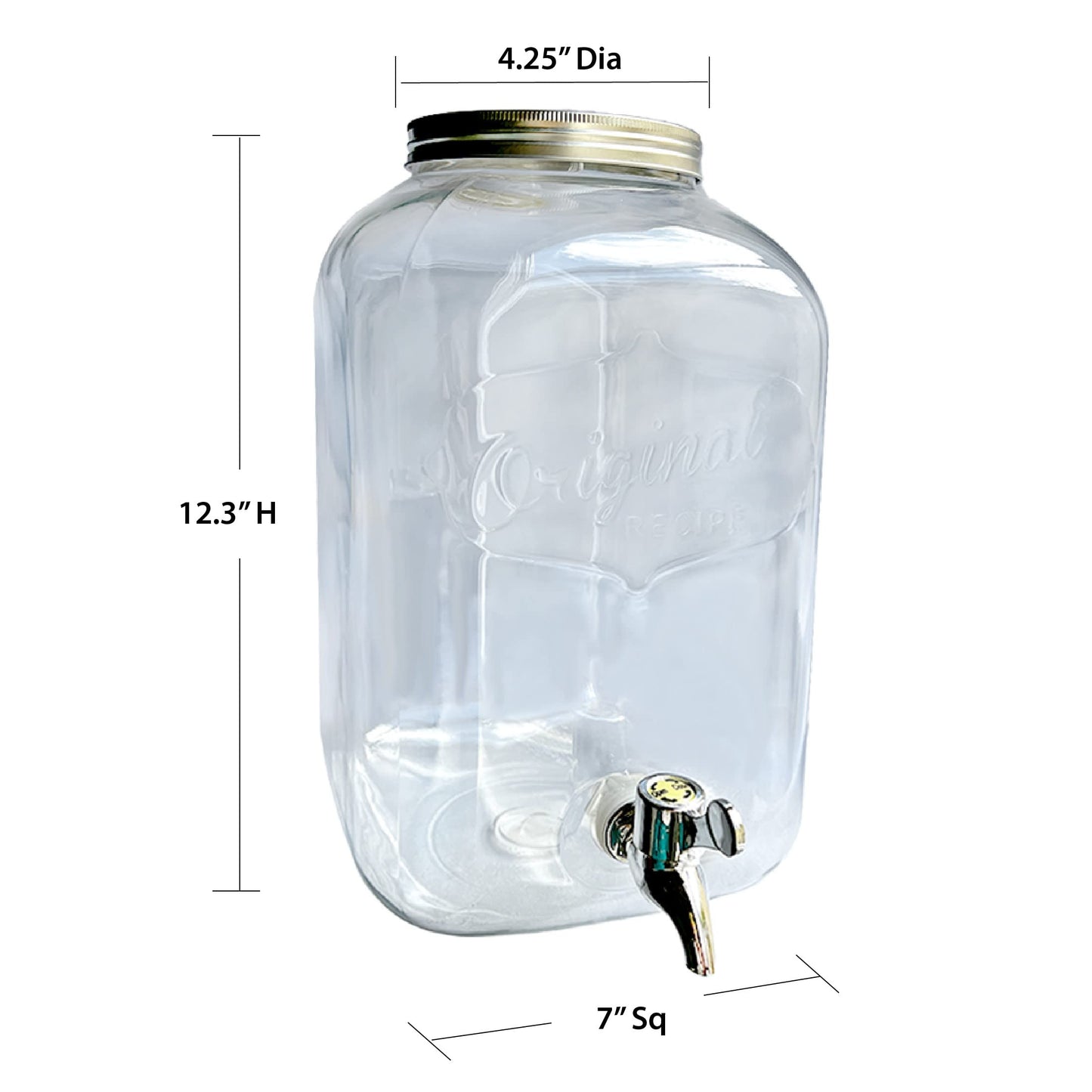 Lily's Home Plastic Beverage Dispenser with Spigot - 2 Gallon Drink Holder for Water, Juice, Tea - Ideal for Parties, Lemonade Stands, & Events