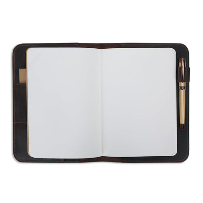 CestAntiQ, Leather Journal Cover | (5.75"x8.25") Notebook Medium A5 | Refillable Cahier | Leather Bound Journal cover for Travelers Writers | Gift for Anyone (Brown)