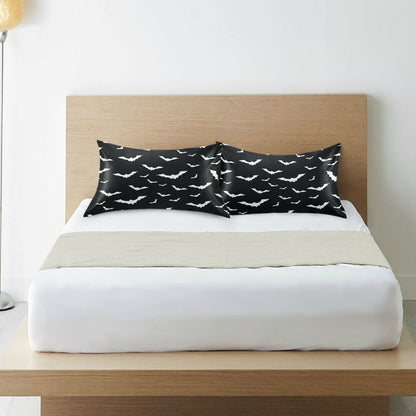 Dalzium Satin Pillowcase for Hair and Skin, Halloween Bats Silk Pillowcase Soft and Cozy Body Pillow Covers, King Size Satin Pillow Cases with Envelope Closure(20x40 Inch), 1PC