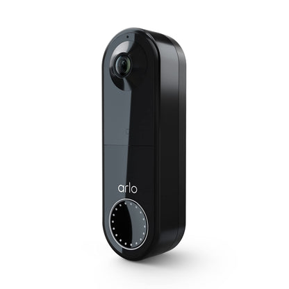 Arlo Essential Wired Video Doorbell - HD Video, 180° View, Night Vision, 2 Way Audio, Black - AVD1001B