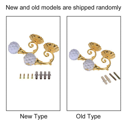 Marhynchus Crystal Hanger, 2X Heavy Metal Curtain Tiebacks with Gold Finish, Decorative Wall Mounted Window Treatment Holdbacks, 1.57x2.44 inches, 0.167 kg