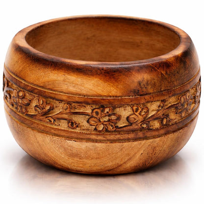 Beautiful Handmade 5 x 3" Decorative Mango Wood Snack Serving Bowl For Dry Fruits Chips Coffee Table Countertop Display Key Bowl Tableware Kitchen Living Room Home Decor Accents Dinnerware (Antique)