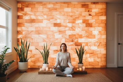 Pink Salt Bricks for Salt Walls & Sauna Walls – Pack of 4 | 8x4x1 Inch Natural Salt Tiles for Spa, Wellness Rooms & Home Decor