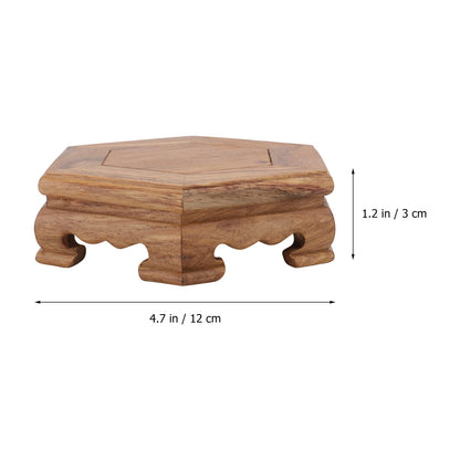 Cabilock Rosewood Base Decorative Flowerpot Stand 4.72 Inch Round Wooden Display Pedestal for Indoor Outdoor Plant Holder Home Garden Decor