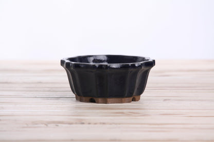 Willow Bonsai Ceramics Flower Design Bonsai Pot 4.5 Inch – Elegant Ceramic Bonsai & Succulent Planter, High‑Fired Frost‑Proof Stoneware with Drainage & Wiring Holes, Handmade in USA (Ruri)