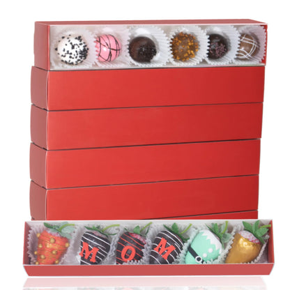 JCXGRVC 15Pack 12x2¼x2 Inches Chocolate Covered Strawberries Boxes for 6 Macaron boxes Chocolate Truffle Boxes Cookies boxes Bakery Boxes with Clear Window