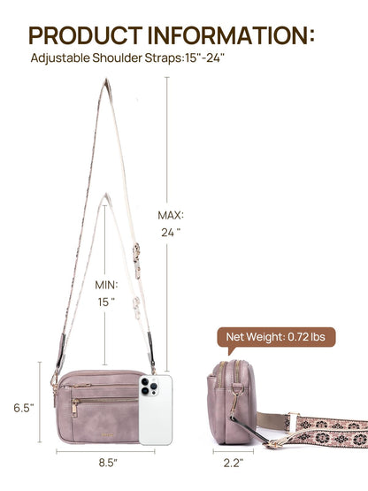 Telena Small Crossbody Bags For Women Vegan Leather Crossbody Purse With Adjustable Wide Strap For Daily Life