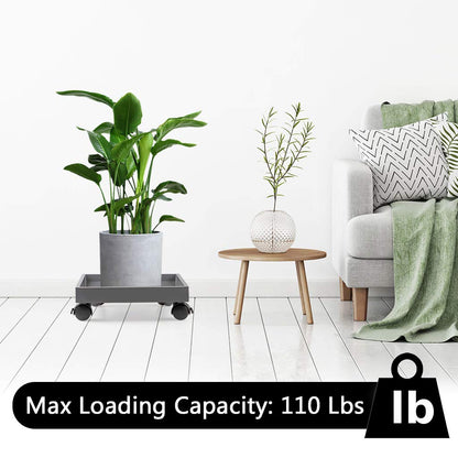 Skelang Square Wheeled Plant Dolly - ABS Planter Trays, Heavy Duty, Load Capacity 110 Lbs