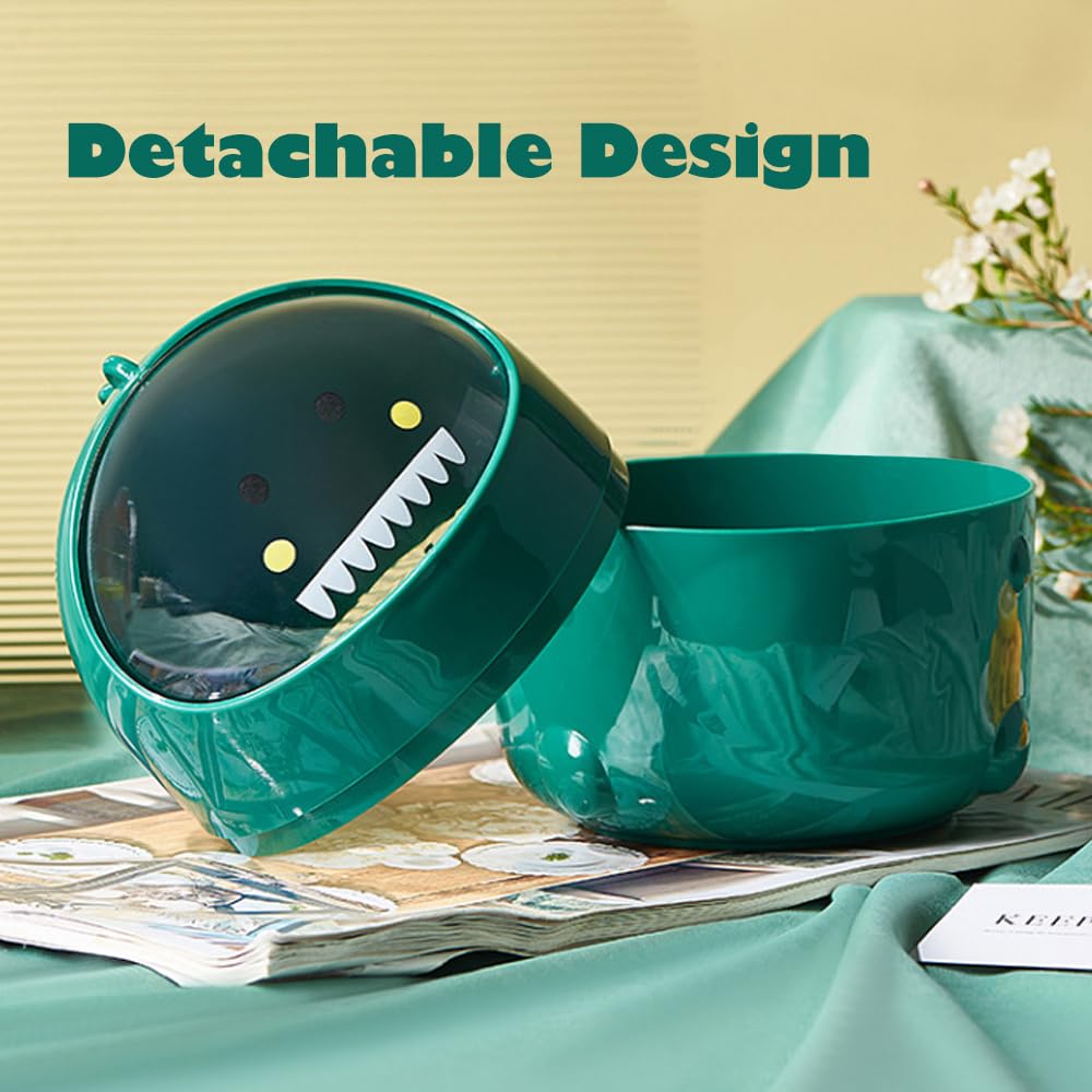 TIE-DailyNec Desktop Trash Can with 90 Trash Bags, Cute Trash Can Creative Waste Basket Storage bin, Plastic Garbage Can for Kitchens Offices Bathrooms Dressing Table (Green)