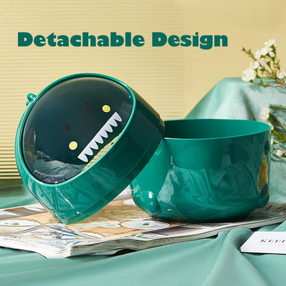 TIE-DailyNec Desktop Trash Can with 90 Trash Bags, Cute Trash Can Creative Waste Basket Storage bin, Plastic Garbage Can for Kitchens Offices Bathrooms Dressing Table (Green)