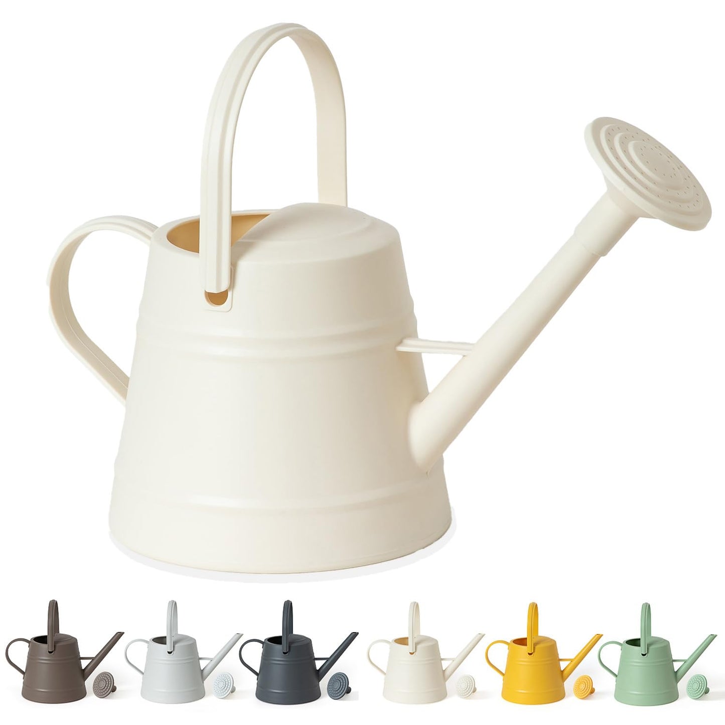 1 Gallon Watering Can for Plants, Watering Cans for Indoor&Outdoor Gardening, Water Can with Ergonomic Movable Handle (White)