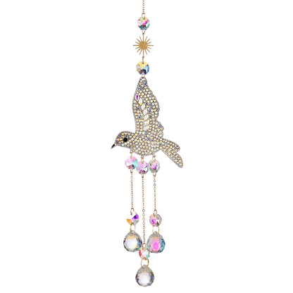 JINYOND Hummingbird Crystal Suncatcher for Window Hanging, Rainbow Maker Prism Ornament with Hook, Sparkling Sun Catcher Decor for Home, Patio, Garden, Bird Lover Gift (Crystal Ball)