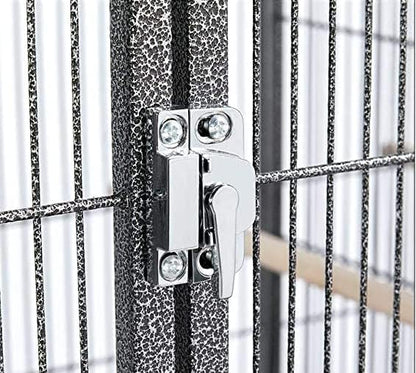 Triple Stackable Center Divided Breeder Breeding Bird Flight Double Rolling Cage Side Nesting Doors Easy Clean Pull Out Tray for Aviaries Canaries Cockatiels Lovebirds Finches Budgies Small Parrots