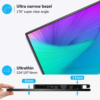 Magedok 4k Portable Monitor, 14 Inch Portable Monitor USB C, 10-Bit Adobe 95% HDR Game Display with USB C/HDMI/Mini DP Compatible with Laptop/Game Console/PC/Surface (14")