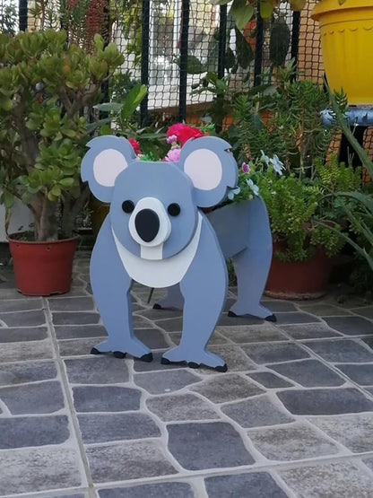 Koalas Planter, Cute Cartoon Flower Pot, Animal Shaped Planter Pot, Garden Succulent Plant Pots, PVC Animal Planter Pots with Drainage Hole, Storage Container Planters for Outdoor Plants(Birds)