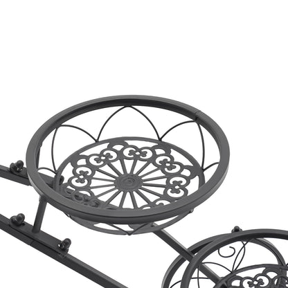 GAMIGIME Tricycle Plant Stand, Metal Bicycle Planter, Flower Pot Cart Holder with 3 Decorative Wheels, Modern Style Flower Pot Cart Holder for Home Decor Patio Garden Flower Shop (Black)