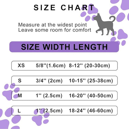 FURRYFECTION Reflective Dog Collar and Leash Set with Quick Release Buckle, Padded with Neoprene Adjustable Nylon Dog Collar for Small Medium and Large Dogs (Large Collar+5FT Leash, Purple)