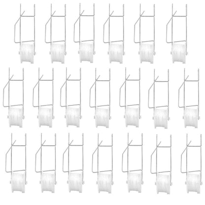 20 Pack Tomato Trellis Roller Hooks with 49.2FT String for Tomato,Plant, Greenhouse,Flower Vine Twine Crop Trellis Kit Plant Roller Hook