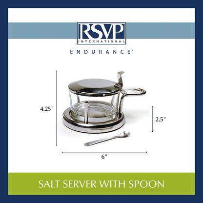 RSVP Stainless Steel Endurance Salt Server with Spoon