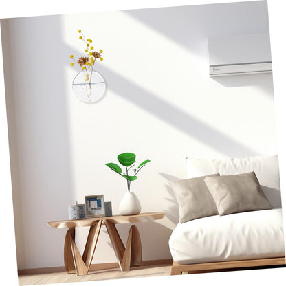 Cabilock Wall Mounted Hydroponics Glass Plant Vase Hanging Terrarium for Indoor Plants 4-Piece Set for Home Decor
