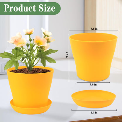 Bluckincle 100 Pcs 4 Inch Plant Nursery Pots and 8 Pack 5.5 Inch Plant Pots Indoor Outdoor