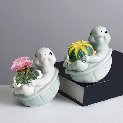 jiingekk Succulents Plant Pots Turtles Planter Flower Pots Planting Pots For Cactus Succulents Planter For Indoor Plant Indoor Plant Holder