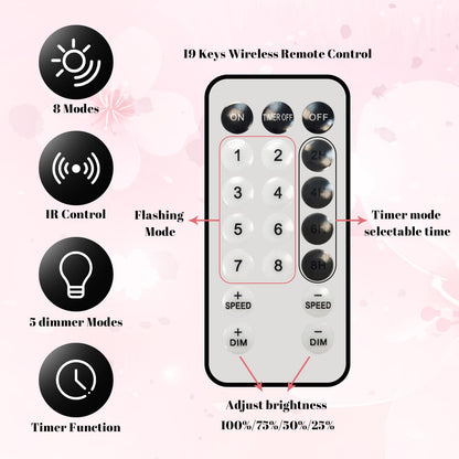 VirtuGro 24IN Cherry Blossom Tree Light, 36 LED Lights Tabletop Tree with Timer Pink Flower Tree Lamp with USB Plug or Battery Operated for Home Wedding Party Indoor Decoration