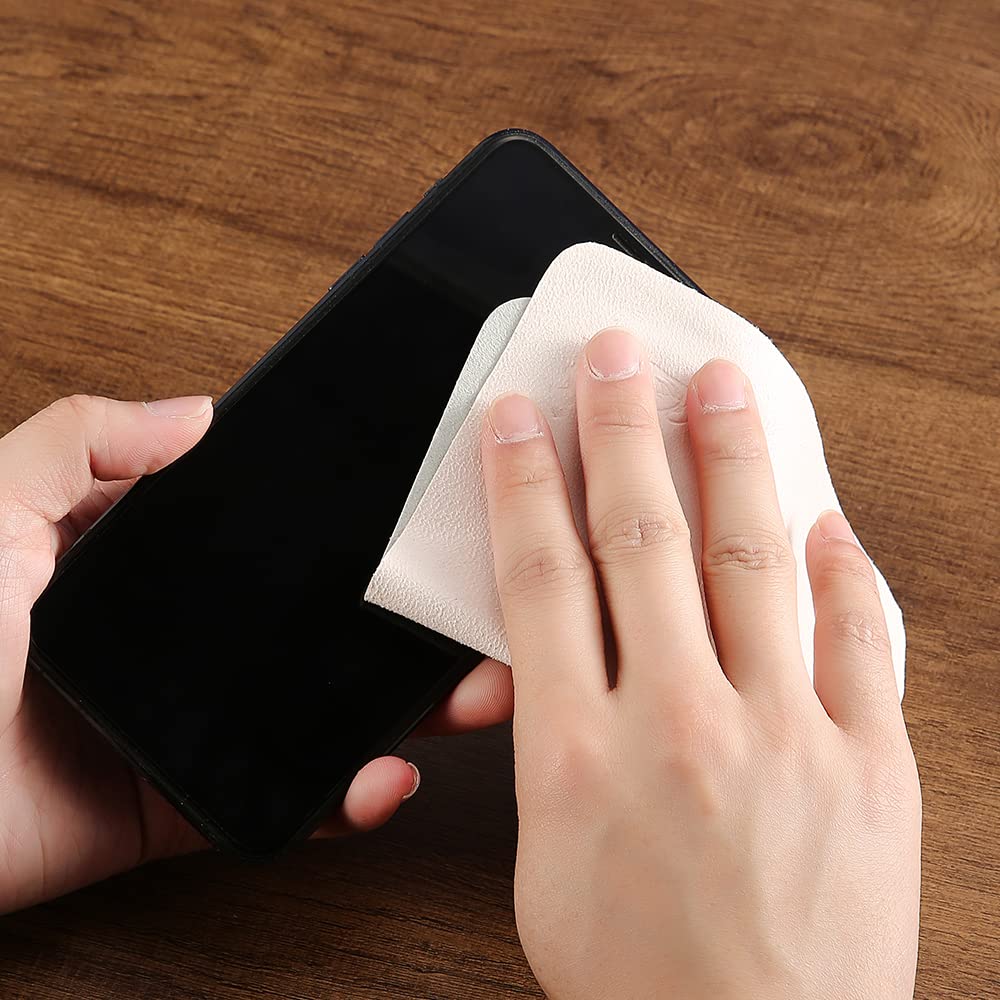 iGeyzoe 100 PCS Glasses Clean Cloth Suede, Lens Clean Cloth for Lenses, Glasses, Screens, Cameras, iPad, iPhone, Eyeglasses (6"x7", 100PCS/Grey)