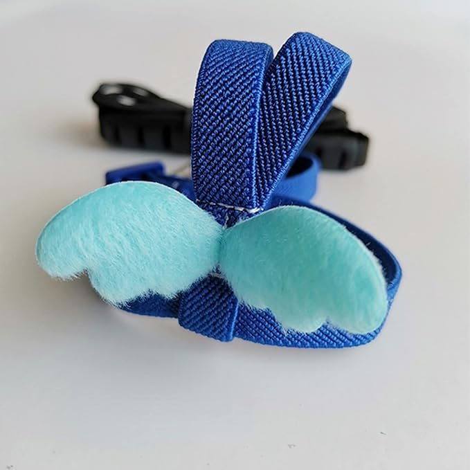Pet Parrot Bird Harness Leash Adjustable Bird Flying Harness Traction Rope with Cute for Parrots Budgerigar Lovebird Cockatiel Mynah Outdoor Training Toy (Mannikin/Finch,Blue)