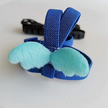 Pet Parrot Bird Harness Leash Adjustable Bird Flying Harness Traction Rope with Cute for Parrots Budgerigar Lovebird Cockatiel Mynah Outdoor Training Toy (Quaker/Sun Conure,Blue)