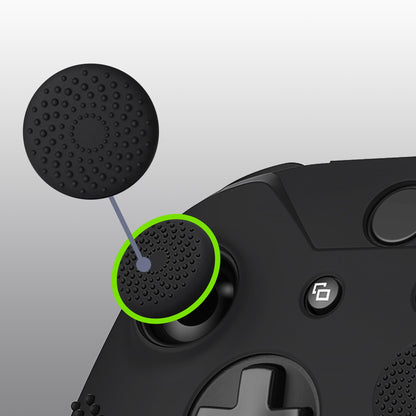 eXtremeRate PlayVital Soft Anti-Slip Silicone Controller Cover Skins Thumb Grips Caps Protective Case for Xbox One X/S Controller (Model 1708)- Black