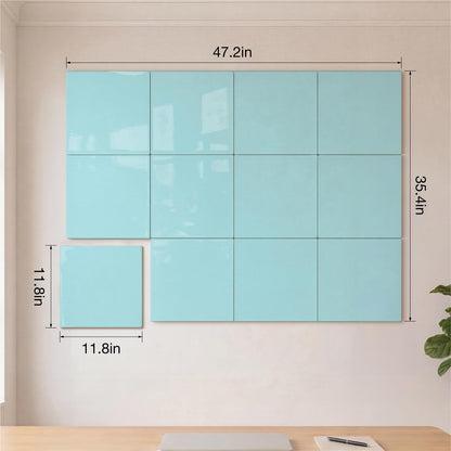 Comix Magnetic Board, 12 Pack Magnetic Whiteboard for wall, 11.8 x 11.8 Inches Dry Erase Board for Kids, Students, White Board Dry Erase Set for Fridge, Office and Home, Light Blue