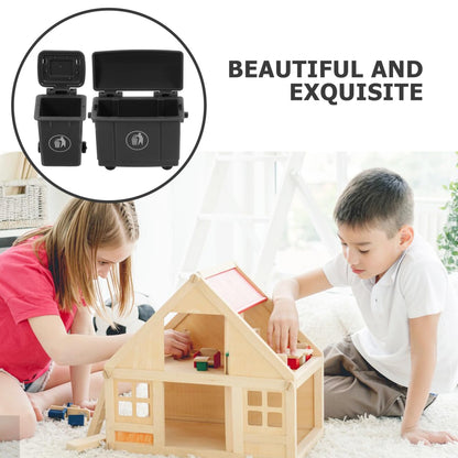BESTOYARD Mini Trash Can Model, Tiny Plastic Garbage Bin for Dollhouse Furniture Decoration & Micro Landscape, Cute Miniature Life Scene Props for Desk Organizer & Pen Holder