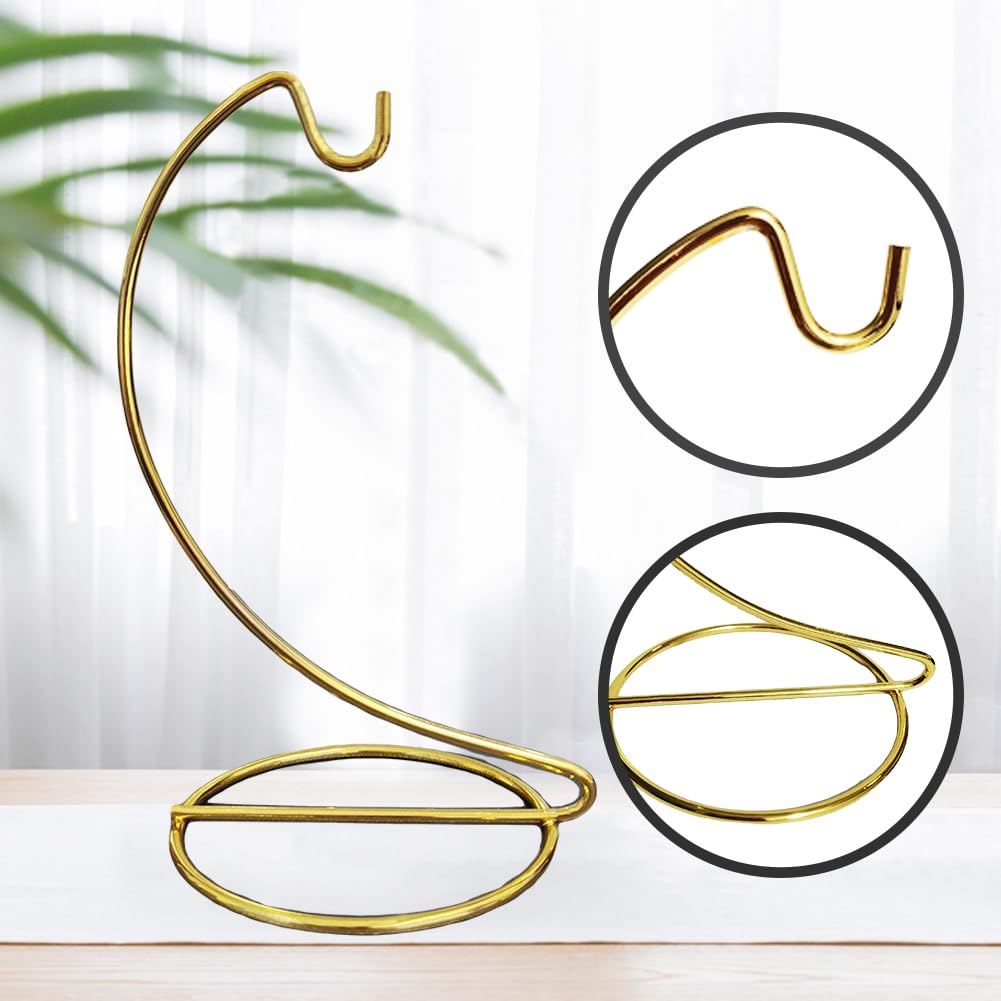 MADOCEGO Ornament Display Stand Hanger,Gold Ornament Party Decoration Holder Air Plant Flower Pot Hanging Terrarium Home Office Decoration