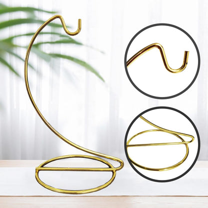 MADOCEGO Ornament Display Stand Hanger,Gold Ornament Party Decoration Holder Air Plant Flower Pot Hanging Terrarium Home Office Decoration