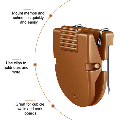 Feifeiya 15 Pcs Cubicle Clips Fabric Panel Cubicle Accessories Fabric Partition Panel Wall Clip Office Photos Wall for Notes Memos Standard Size, 40-Sheet Capacity (Burnt Orange)