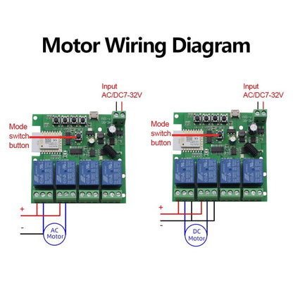 MHCOZY 4 Channel 12V ZigBee Relay Switch with Clean Contact, Adjustable Self-Lock and Momentary Interlock Working Mode,Automate Garage Gate Door Blind(Zigbee Hub Needed)