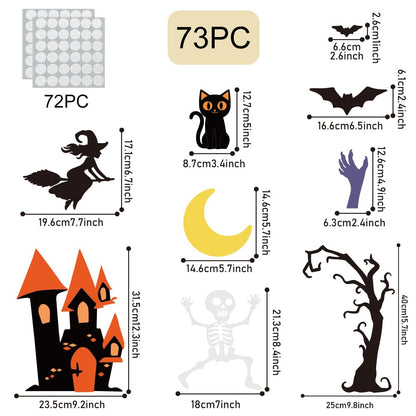 BEUNITONE Halloween Felt Board 73 Pcs Felt Pumpkins Crafts and Kits Witch Skull Party Favors for Halloween Indoors Outdoors Party Hanging Decor for Family DIY Crafts