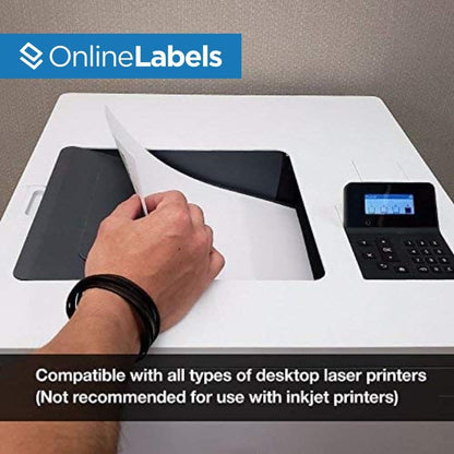 8.5 x 11 Waterproof Crystal Clear Gloss Sticker Paper (Laser Printers Only) - 25 Sheets - Full Sheet Labels - OnlineLabels