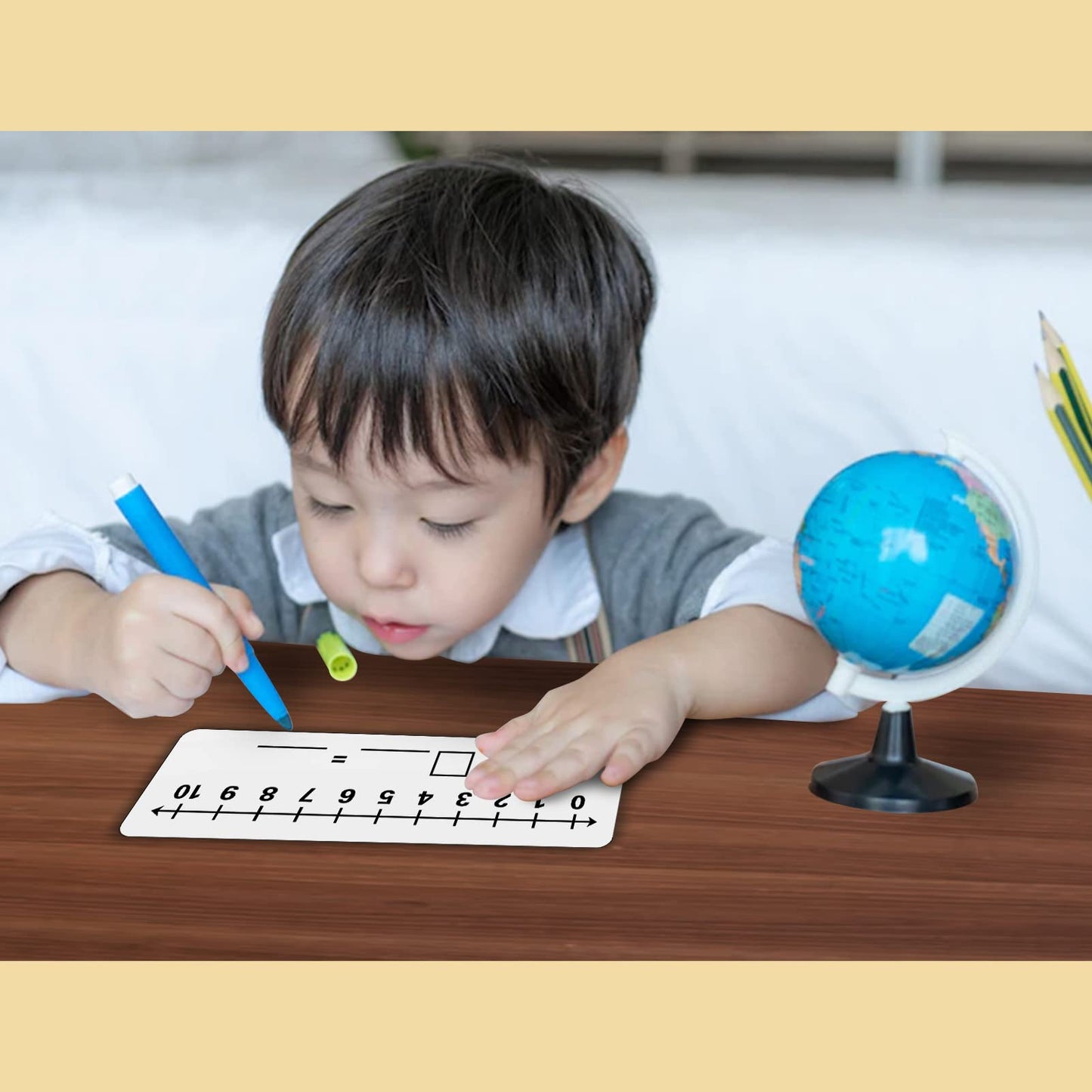 2 Pcs Dry Erase Number Line Board, Double Sided Number Line for Students, Homeschool, Teacher Supplies, Classroom, Math Game for Math Center，High Quality Durable 12 x 4 Inch 0-10, 0-20