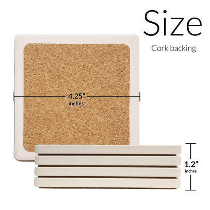 CoasterStone Stone Drink Coasters Set of Four - Watercolor Waves